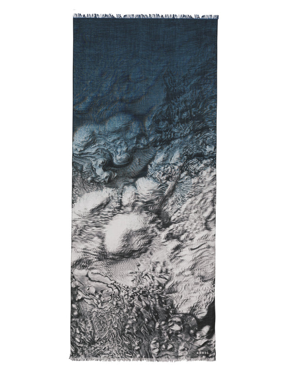 Schal mit Mars-Print - Schwarz - Blau - Grau - Dunkelblau