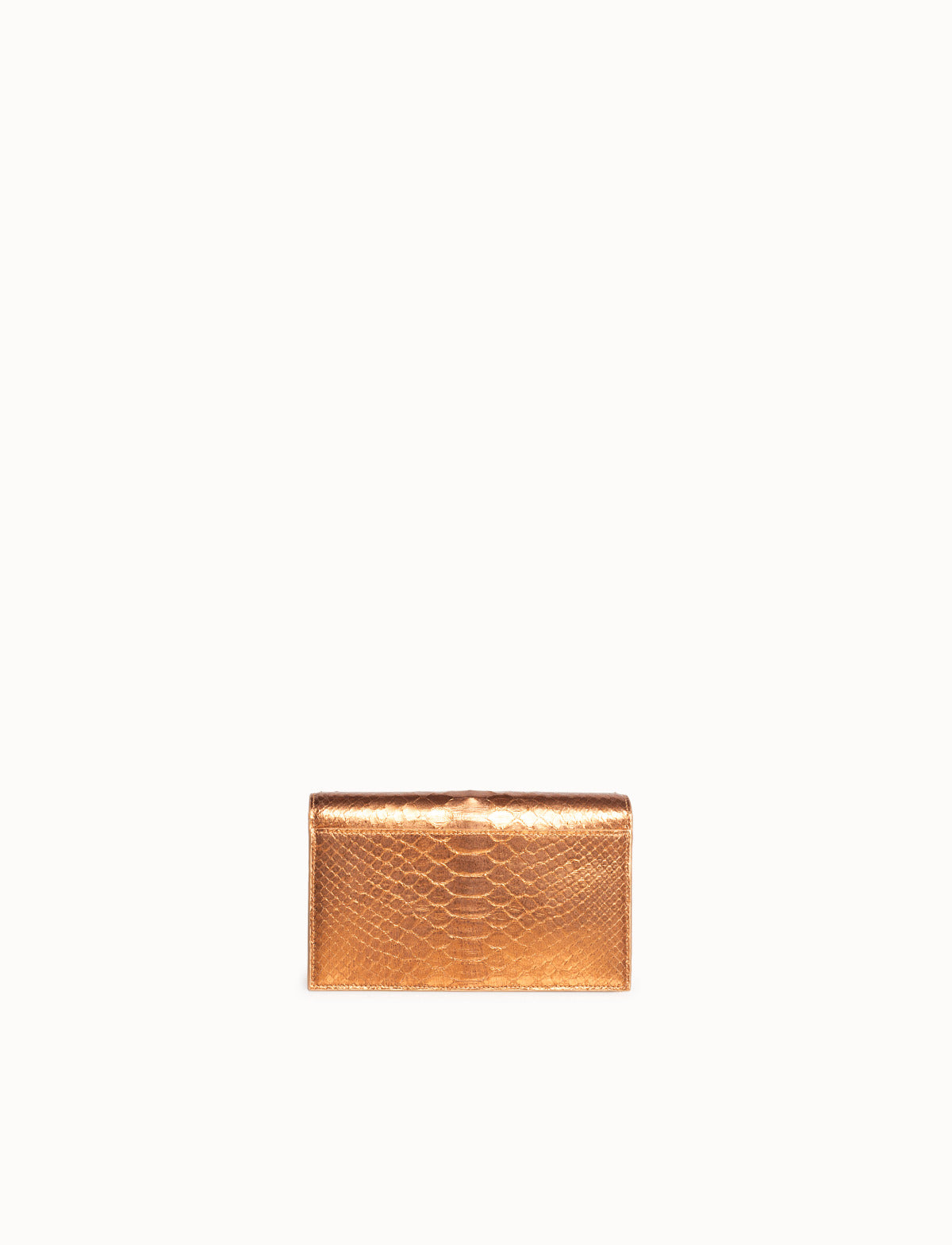 Umhängetasche, Schultertasche, Clutch aus Pythonleder - Gold