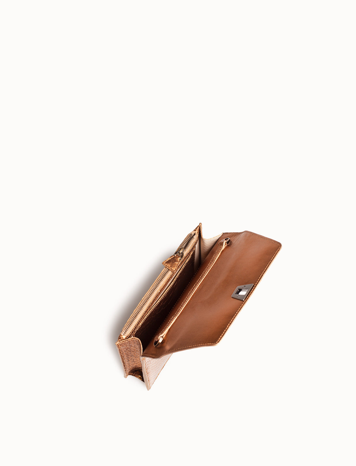 Umhängetasche, Schultertasche, Clutch aus Pythonleder - Gold